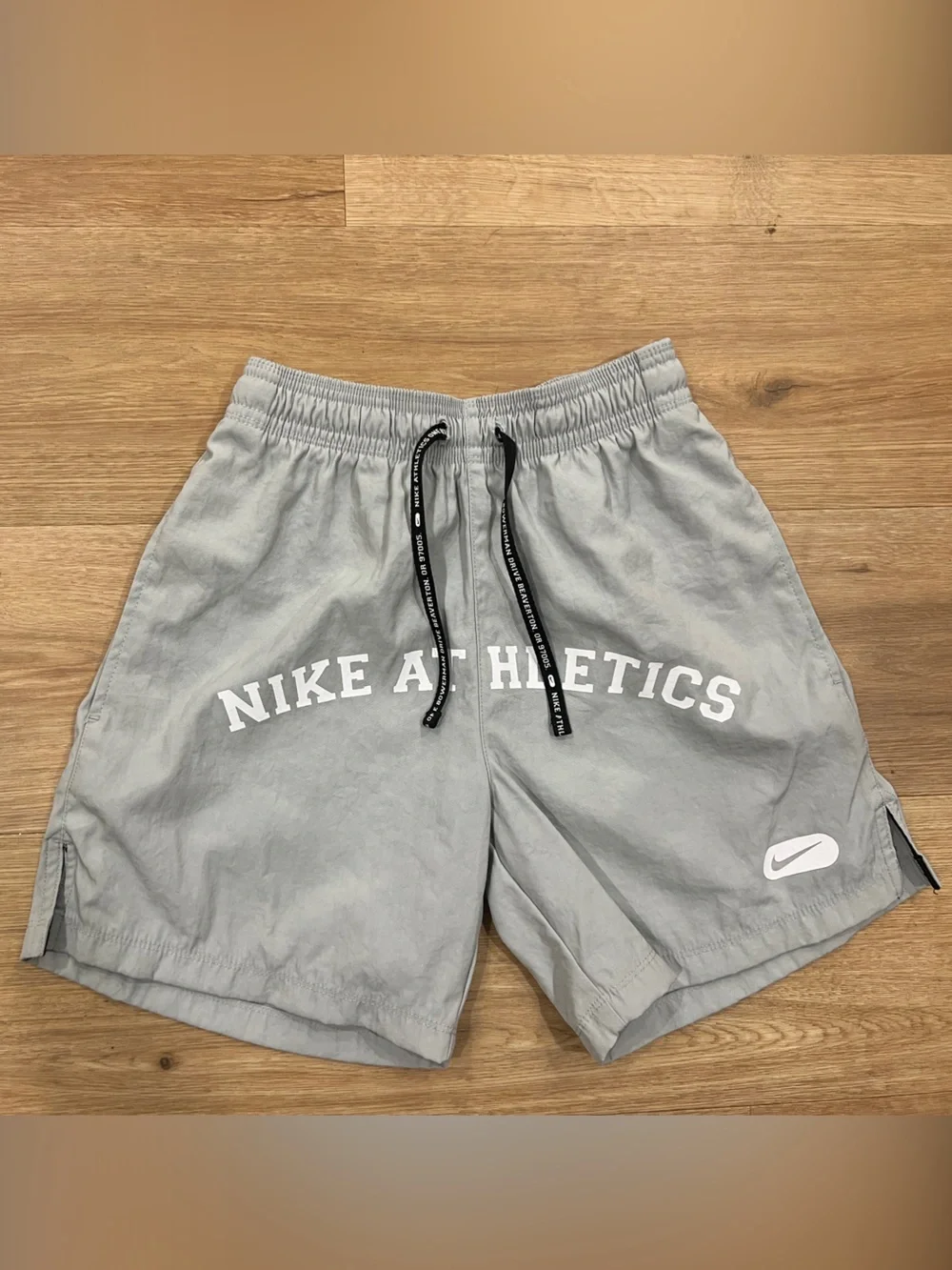 Nike Light Gray Men's Athletic Shorts with Drawstring